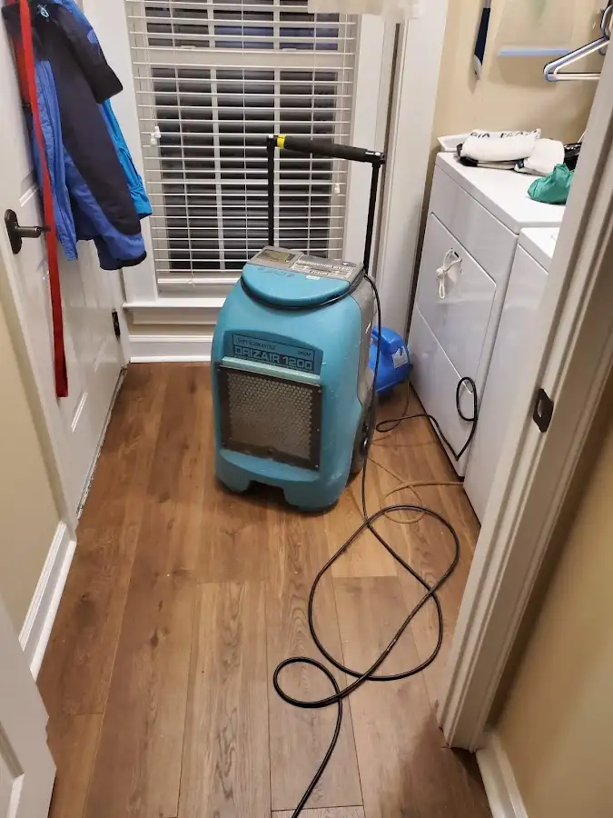 Commercial dehumidifier deployed for Flood Damage Cleanup in South Barrington