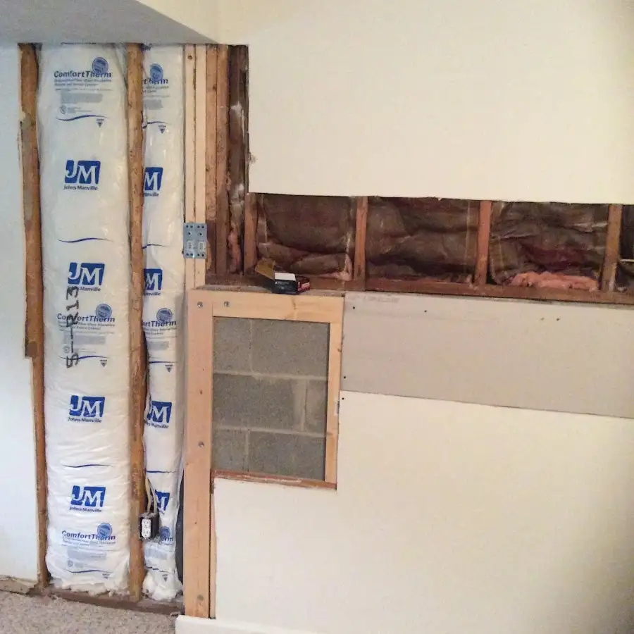 Wall insulation replacement during Contents Cleaning & Restoration in South Barrington